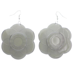 Mi Amore Flower Dangle-Earrings Gray/Silver-Tone