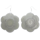 Mi Amore Flower Dangle-Earrings Gray/Silver-Tone