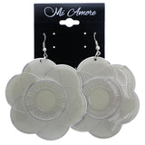 Mi Amore Flower Dangle-Earrings Gray/Silver-Tone