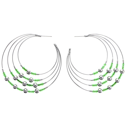 Mi Amore Dangle-Earrings Silver-Tone/Green