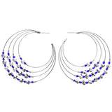 Mi Amore Dangle-Earrings Silver-Tone/Blue