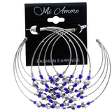 Mi Amore Dangle-Earrings Silver-Tone/Blue