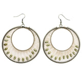 Mi Amore String Art Dangle-Earrings Brown/Gold-Tone