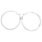 Mi Amore Textured Flower Hoop-Earrings Silver-Tone