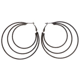 Mi Amore Hoop-Earrings Silver-Tone/Black