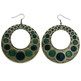 Mi Amore Antiqued Dangle-Earrings Gold-Tone/Green
