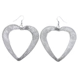Mi Amore Heart Dangle-Earrings Silver-Tone