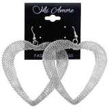 Mi Amore Heart Dangle-Earrings Silver-Tone