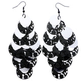 Mi Amore Antiqued Flower Chandelier-Earrings Silver-Tone