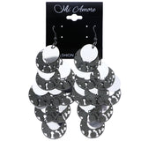 Mi Amore Antiqued Flower Chandelier-Earrings Silver-Tone
