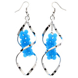 Mi Amore Dangle-Earrings Silver-Tone/Blue
