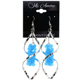 Mi Amore Dangle-Earrings Silver-Tone/Blue