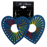 Mi Amore String Art Heart Dangle-Earrings Blue & Multicolor