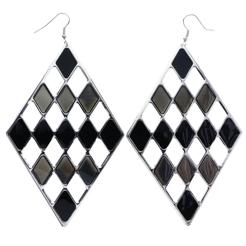 Mi Amore Dangle-Earrings Silver-Tone/Black