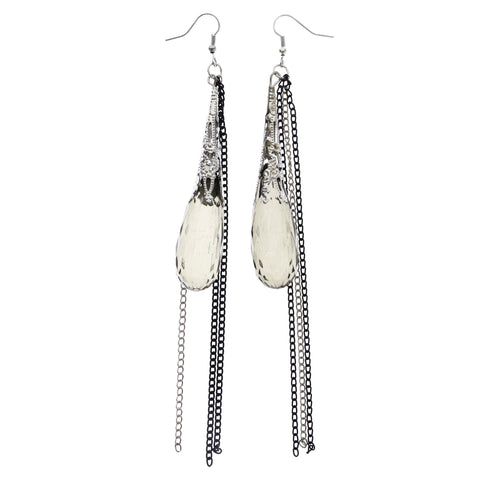 Mi Amore Dangle-Earrings Black/Silver-Tone