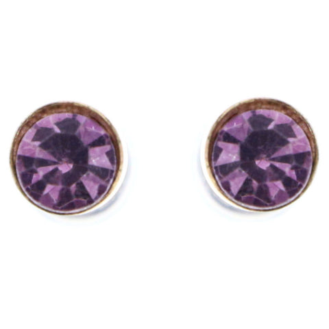 Mi Amore Stud-Earrings Purple/Gold-Tone