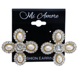 Mi Amore Flower Stud-Earrings White/Gold-Tone