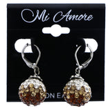 Mi Amore Dangle-Earrings Brown/Silver-Tone