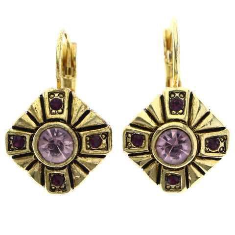 Mi Amore Dangle-Earrings Gold-Tone/Purple