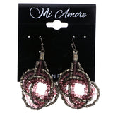 Mi Amore Dangle-Earrings Purple/Silver-Tone
