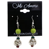 Mi Amore Dangle-Earrings Green/Silver-Tone