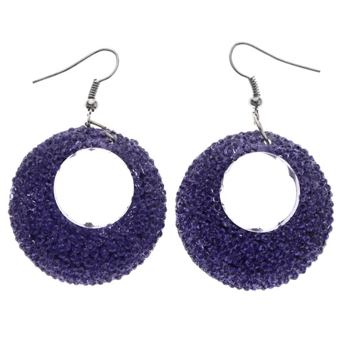 Mi Amore Dangle-Earrings Purple/Silver-Tone