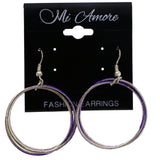 Mi Amore Dangle-Earrings Purple/Silver-Tone