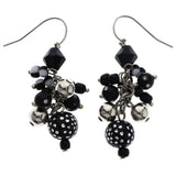 Mi Amore Dangle-Earrings Black/Silver-Tone