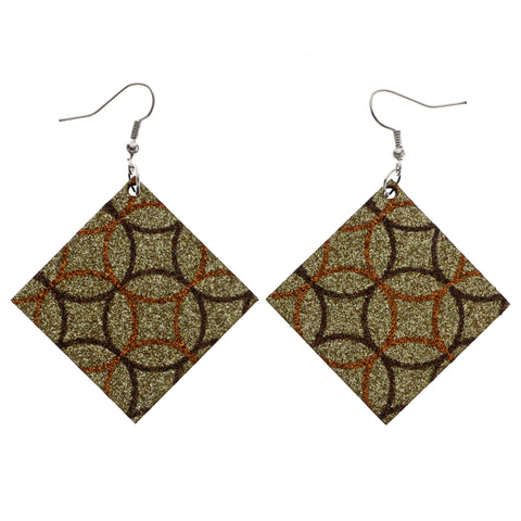 Mi Amore Glitter Dangle-Earrings Gold-Tone/Brown