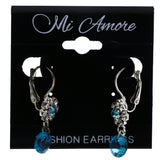 Mi Amore Flower Dangle-Earrings Silver-Tone/Blue