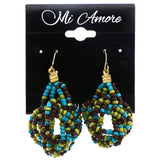 Mi Amore Knot Dangle-Earrings Green/Brown