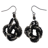 Mi Amore Knot Dangle-Earrings Black/Silver-Tone