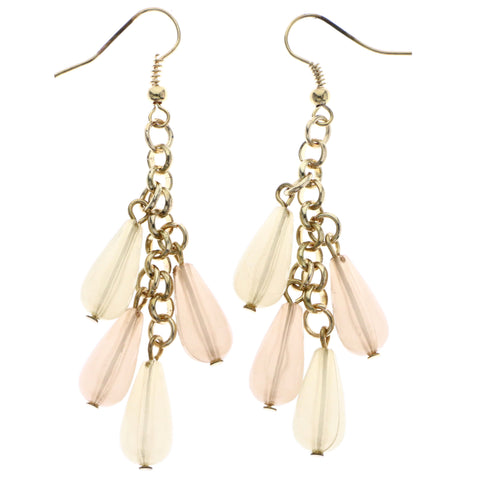 Mi Amore Dangle-Earrings Peach/Gold-Tone