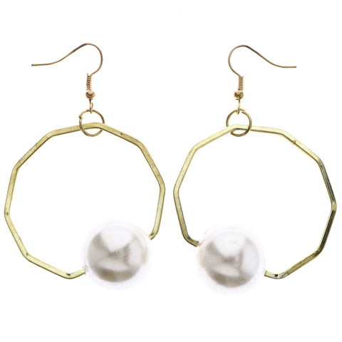 Mi Amore Dangle-Earrings Gold-Tone/White