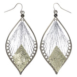 Mi Amore String Art Dangle-Earrings Silver-Tone/Yellow