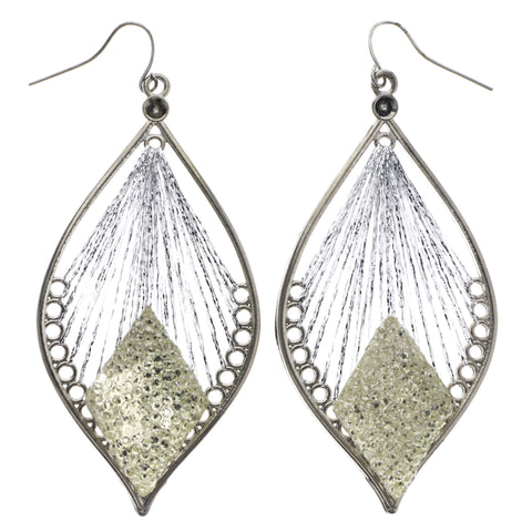 Mi Amore String Art Dangle-Earrings Silver-Tone/Yellow