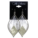 Mi Amore String Art Dangle-Earrings Silver-Tone/Yellow