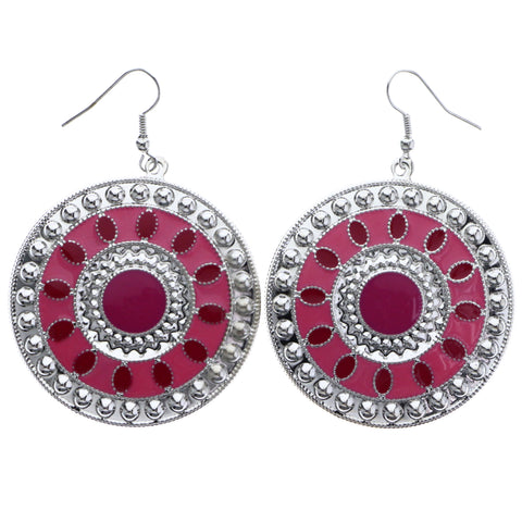 Mi Amore Dangle-Earrings Pink/Silver-Tone