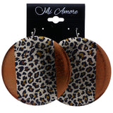 Mi Amore Cheetah Print Dangle-Earrings Orange/Black
