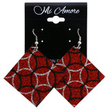 Mi Amore Glitter Dangle-Earrings Red/Black