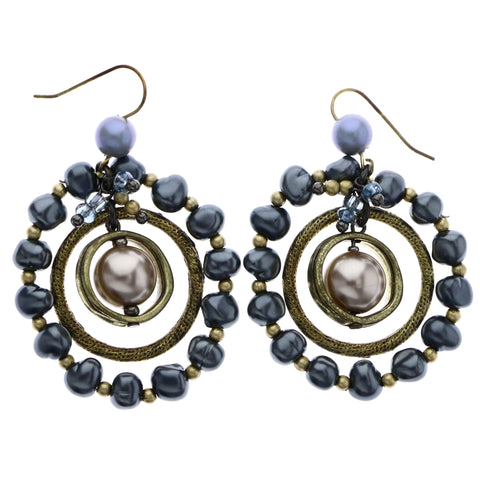 Mi Amore Dangle-Earrings Gold-Tone/Blue