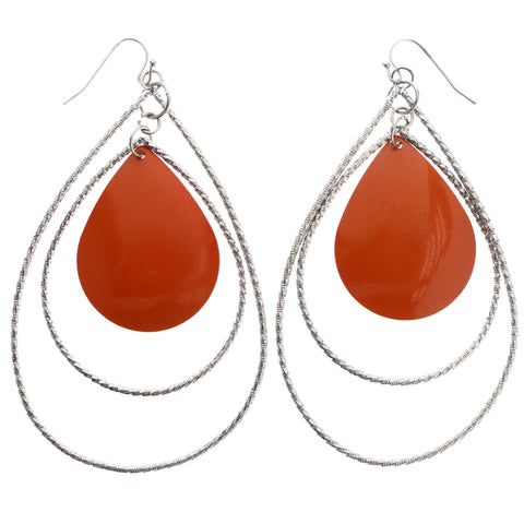 Mi Amore Dangle-Earrings Orange/Silver-Tone