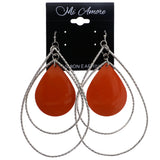 Mi Amore Dangle-Earrings Orange/Silver-Tone