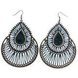 Mi Amore String Art Dangle-Earrings Blue/Black