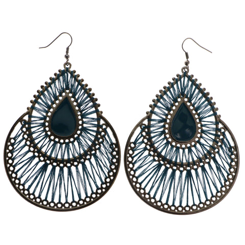 Mi Amore String Art Dangle-Earrings Blue/Black