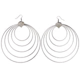 Mi Amore Heart Dangle-Earrings Silver-Tone