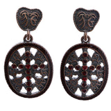 Mi Amore Drop-Dangle-Earrings Bronze-Tone/Red
