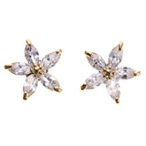 Mi Amore Flower Stud-Earrings Silver-Tone/Gold-Tone