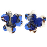 Mi Amore Flower Stud-Earrings Black/Blue