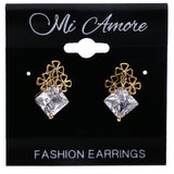 Mi Amore Flower Stud-Earrings Gold-Tone/Silver-Tone